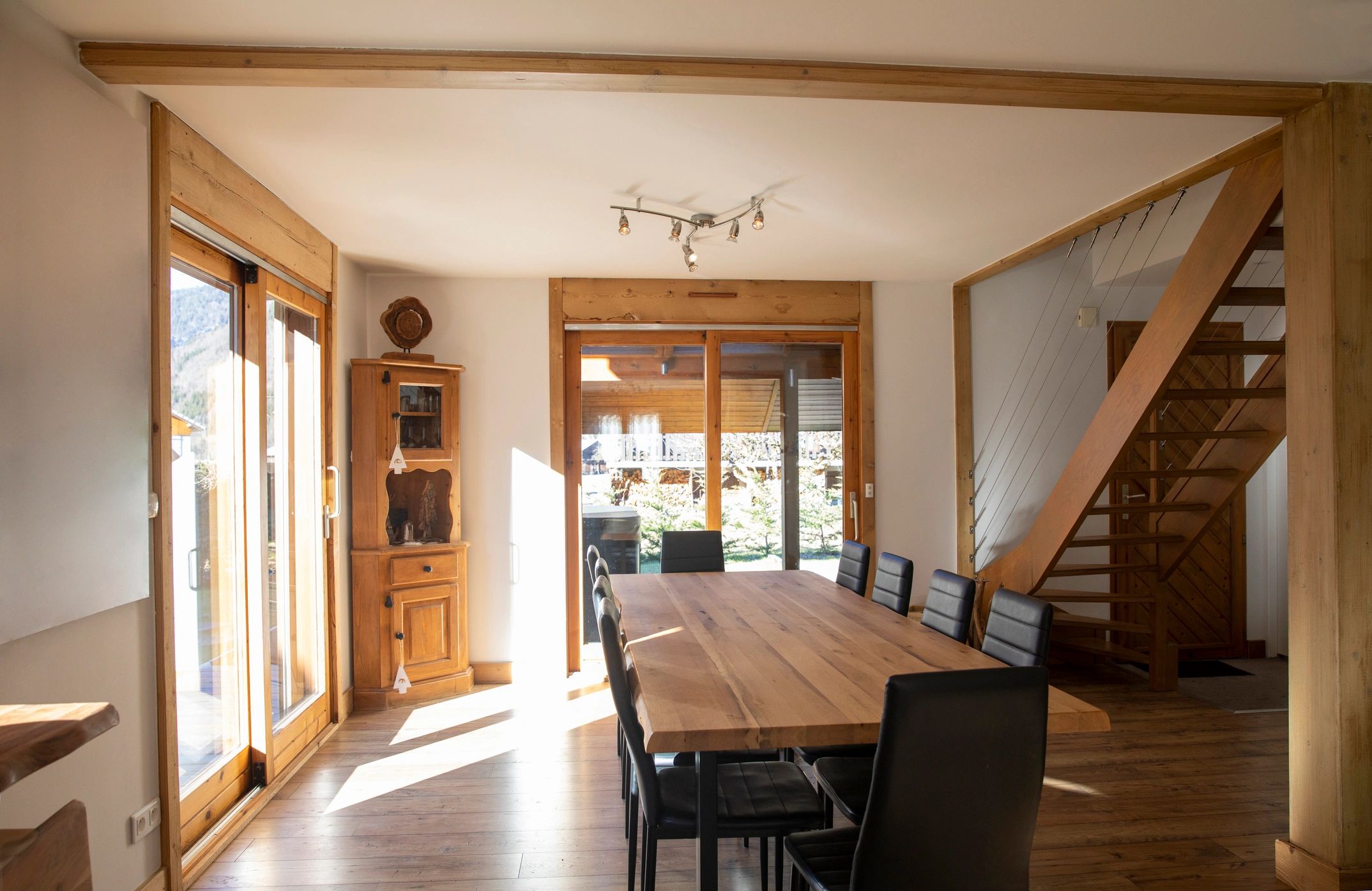 Elegant holiday home interior dining space
